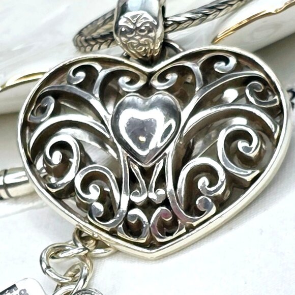 NWT Brighton Sofi Puffy Heart Silver-plated Crystal Necklace - Picture 6 of 12
